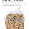 imageVtopmart 4 PCS Large Food Storage Containers 52L  175oz 4 Pieces BPA Free Plastic Airtight Canisters for Flour Sugar Baking Supplies Rice with Lids 4 Measuring Cups and 24 Labels BlackBlack