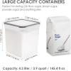 imageVtopmart 4 PCS Large Food Storage Containers 52L  175oz 4 Pieces BPA Free Plastic Airtight Canisters for Flour Sugar Baking Supplies Rice with Lids 4 Measuring Cups and 24 Labels BlackBlack