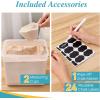 imageVtopmart 4 PCS Large Food Storage Containers 52L  175oz 4 Pieces BPA Free Plastic Airtight Canisters for Flour Sugar Baking Supplies Rice with Lids 4 Measuring Cups and 24 Labels BlackBlack