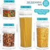 imageVtopmart Airtight Food Storage Containers 7 Pieces BPA Free Plastic Cereal Organizer Canisters with Easy Lock Lids for Kitchen Pantry Organization 24 Labels WhiteWhite