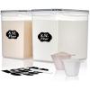 imageVtopmart 4 PCS Large Food Storage Containers 52L  175oz 4 Pieces BPA Free Plastic Airtight Canisters for Flour Sugar Baking Supplies Rice with Lids 4 Measuring Cups and 24 Labels BlackBlack