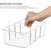 imageVtopmart 2 Pack Food Storage Organizer Bins Clear Plastic Bins for Pantry Kitchen Fridge Cabinet Organization and Storage 4 Compartment Holder Packets Snacks Pouches Spice Packets6pack