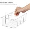 imageVtopmart 2 Pack Food Storage Organizer Bins Clear Plastic Bins for Pantry Kitchen Fridge Cabinet Organization and Storage 4 Compartment Holder Packets Snacks Pouches Spice Packets8pack