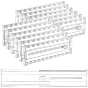 imageVtopmart 4 Pack 6quot Tall Upgrade Drawer Dividers for Big and Deep Drawer 128quot223quot Adjustable Expandable Dresser Drawer Organizer Clear Plastic Separators for Dresser Baby Supplies Kitchenware12