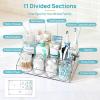 imageVtopmart 5 PCS Bathroom Countertop Organizer 1 Divided Tray with 4 Qtip Holder Jars Restroom Clear Organizers for Toothbrush Cotton Pads Balls Floss Bathroom Vanity Accessories Storage Set5