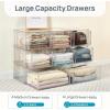 imageVtopmart 5 Pack Large amp Medium Stackable Drawer Organizer Set 108QT Easy Assembly Clear Plastic Storage Cabinet Durable Dresser for Closet Bedroom Entryway Playroom amp Apartment Organization2pk L  3pk M