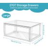 imageVtopmart 5 Pack Large amp Medium Stackable Drawer Organizer Set 108QT Easy Assembly Clear Plastic Storage Cabinet Durable Dresser for Closet Bedroom Entryway Playroom amp Apartment Organization2pk Large