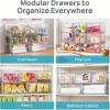 imageVtopmart 5 Pack Large amp Medium Stackable Drawer Organizer Set 108QT Easy Assembly Clear Plastic Storage Cabinet Durable Dresser for Closet Bedroom Entryway Playroom amp Apartment Organization2pk L  3pk M