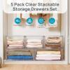 imageVtopmart 5 Pack Large amp Medium Stackable Drawer Organizer Set 108QT Easy Assembly Clear Plastic Storage Cabinet Durable Dresser for Closet Bedroom Entryway Playroom amp Apartment Organization2pk L  3pk M