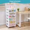 imageVtopmart 6Tier Rolling Cart with Deep Drawers Clear Plastic Storage Organizer for Art amp Craft Supplies Toy Office Classroom Bedroom Bathroom