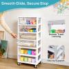 imageVtopmart 6Tier Rolling Cart with Deep Drawers Clear Plastic Storage Organizer for Art amp Craft Supplies Toy Office Classroom Bedroom Bathroom