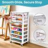 imageVtopmart 8 Tier Rolling Cart with Drawers Clear Plastic Drawers with Removable Dividers for Art ampOffice Supplies Beauty Products Toy Under Desk Storage for Craft Room Classroom
