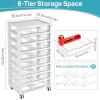 imageVtopmart 8 Tier Rolling Cart with Drawers Clear Plastic Drawers with Removable Dividers for Art ampOffice Supplies Beauty Products Toy Under Desk Storage for Craft Room Classroom