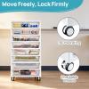 imageVtopmart 8 Tier Rolling Cart with Drawers Clear Plastic Drawers with Removable Dividers for Art ampOffice Supplies Beauty Products Toy Under Desk Storage for Craft Room Classroom