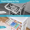 imageVtopmart 8 Tier Rolling Cart with Drawers Clear Plastic Drawers with Removable Dividers for Art ampOffice Supplies Beauty Products Toy Under Desk Storage for Craft Room Classroom