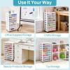 imageVtopmart 8 Tier Rolling Cart with Drawers Clear Plastic Drawers with Removable Dividers for Art ampOffice Supplies Beauty Products Toy Under Desk Storage for Craft Room Classroom