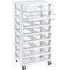imageVtopmart 8 Tier Rolling Cart with Drawers Clear Plastic Drawers with Removable Dividers for Art ampOffice Supplies Beauty Products Toy Under Desk Storage for Craft Room Classroom