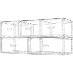 imageVtopmart 5 Pack Large amp Medium Stackable Drawer Organizer Set 108QT Easy Assembly Clear Plastic Storage Cabinet Durable Dresser for Closet Bedroom Entryway Playroom amp Apartment Organization2pk L  3pk M