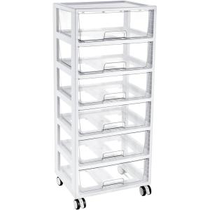imageVtopmart 6Tier Rolling Cart with Deep Drawers Clear Plastic Storage Organizer for Art amp Craft Supplies Toy Office Classroom Bedroom Bathroom