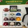 imageVtopmart 6 Pack Hat Organizer for Baseball Caps Clear Hats Holder Box with Drawer Large Cap Storage with Sliding Tray Stackable Rack Display Case with Magnetic Door Each Holds 12 Hats6
