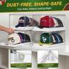 imageVtopmart 6 Pack Hat Organizer for Baseball Caps Clear Hats Holder Box with Drawer Large Cap Storage with Sliding Tray Stackable Rack Display Case with Magnetic Door Each Holds 12 Hats2
