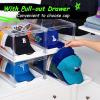 imageVtopmart 6 Pack Hat Organizer for Baseball Caps Clear Hats Holder Box with Drawer Large Cap Storage with Sliding Tray Stackable Rack Display Case with Magnetic Door Each Holds 12 Hats4