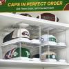 imageVtopmart 6 Pack Hat Organizer for Baseball Caps Clear Hats Holder Box with Drawer Large Cap Storage with Sliding Tray Stackable Rack Display Case with Magnetic Door Each Holds 12 Hats2