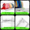 imageVtopmart 6 Pack Hat Organizer for Baseball Caps Clear Hats Holder Box with Drawer Large Cap Storage with Sliding Tray Stackable Rack Display Case with Magnetic Door Each Holds 12 Hats4
