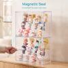 imageVtopmart 1 Pack Acrylic Display Case Stackable Figure Display Case with Magnetic Door amp Adjustable Shelves Clear Collectibles Showcase for Action Figures Miniatures Models2