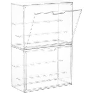 imageVtopmart 1 Pack Acrylic Display Case Stackable Figure Display Case with Magnetic Door amp Adjustable Shelves Clear Collectibles Showcase for Action Figures Miniatures Models2