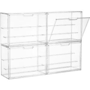 imageVtopmart 1 Pack Acrylic Display Case Stackable Figure Display Case with Magnetic Door amp Adjustable Shelves Clear Collectibles Showcase for Action Figures Miniatures Models4