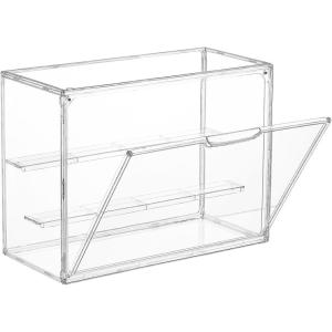 imageVtopmart 1 Pack Acrylic Display Case Stackable Figure Display Case with Magnetic Door amp Adjustable Shelves Clear Collectibles Showcase for Action Figures Miniatures Models1