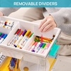 image:imageVtopmart 24 QT Clear Plastic Craft Organizer with Removable Trays and Dividers Storage Box for Coloring Books Modeling Clay Molds and Art Supplies 1 Pack