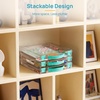 image:imageVtopmart 3 Pack Board Game Storage with Handle and SnapTight Latch Lid Craft Organizer Fit 12 x 12 Papers Stackable Clear Storage Box for Scrapbook Storage Art Supply Storage Puzzle Storage3 Pack