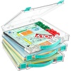 image:imageVtopmart 3 Pack Board Game Storage with Handle and SnapTight Latch Lid Craft Organizer Fit 12 x 12 Papers Stackable Clear Storage Box for Scrapbook Storage Art Supply Storage Puzzle Storage3 Pack