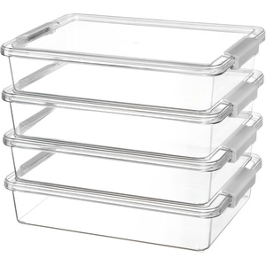 image:imageVtopmart 6 Qt Plastic Storage Bins with Lids Clear Sensory Bins Arts Crafts Organizers and Storage Stackable Containers for Home Office and School Supplies 8 PackGrey
