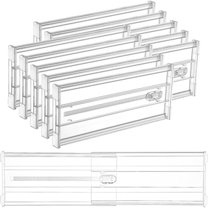 image:imageVtopmart 6 Pack 6 Tall Upgrade Drawer Dividers for Big and Deep Drawer 128223 Adjustable Expandable Dresser Drawer Organizer Clear Plastic Separators for Dresser Baby Supplies Kitchenware10
