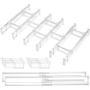 image:imageVtopmart 6 Pack 6 Tall Upgrade Drawer Dividers for Big and Deep Drawer 128223 Adjustable Expandable Dresser Drawer Organizer Clear Plastic Separators for Dresser Baby Supplies Kitchenware8