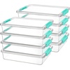 image:imageVtopmart 6 Qt Plastic Storage Bins with Lids Clear Sensory Bins Arts Crafts Organizers and Storage Stackable Containers for Home Office and School Supplies 4 Pack WhiteTeal