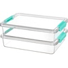 image:imageVtopmart 6 Qt Plastic Storage Bins with Lids Clear Sensory Bins Arts Crafts Organizers and Storage Stackable Containers for Home Office and School Supplies 4 Pack WhiteTeal