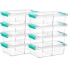 image:imageVtopmart 6 Qt Plastic Storage Bins with Lids Clear Sensory Bins Arts Crafts Organizers and Storage Stackable Containers for Home Office and School Supplies 4 Pack WhiteTeal