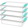 image:imageVtopmart 6 Qt Plastic Storage Bins with Lids Clear Sensory Bins Arts Crafts Organizers and Storage Stackable Containers for Home Office and School Supplies 4 Pack WhiteTeal