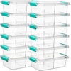 image:imageVtopmart 6 Qt Plastic Storage Bins with Lids Clear Sensory Bins Arts Crafts Organizers and Storage Stackable Containers for Home Office and School Supplies 4 Pack WhiteTeal