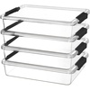 image:imageVtopmart 6 Qt Plastic Storage Bins with Lids Clear Sensory Bins Arts Crafts Organizers and Storage Stackable Containers for Home Office and School Supplies 4 Pack WhiteBlack