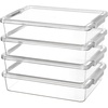 image:imageVtopmart 6 Qt Plastic Storage Bins with Lids Clear Sensory Bins Arts Crafts Organizers and Storage Stackable Containers for Home Office and School Supplies 4 Pack WhiteGrey