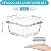 image:imageVtopmart 5Pack 30oz Glass Storage Containers with Lids Glass Meal Prep Food Container Sets with Snap Airtight Lid for Microwave Oven Freezer and Dishwasher GreyGrey