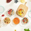 image:imageVtopmart 5Pack 30oz Glass Storage Containers with Lids Glass Meal Prep Food Container Sets with Snap Airtight Lid for Microwave Oven Freezer and Dishwasher GreyGreen