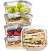image:imageVtopmart 5Pack 30oz Glass Storage Containers with Lids Glass Meal Prep Food Container Sets with Snap Airtight Lid for Microwave Oven Freezer and Dishwasher GreyGrey