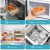 image:imageVtopmart 5Pack 30oz Glass Storage Containers with Lids Glass Meal Prep Food Container Sets with Snap Airtight Lid for Microwave Oven Freezer and Dishwasher GreyGrey