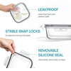 image:imageVtopmart 5Pack 30oz Glass Storage Containers with Lids Glass Meal Prep Food Container Sets with Snap Airtight Lid for Microwave Oven Freezer and Dishwasher GreyGrey